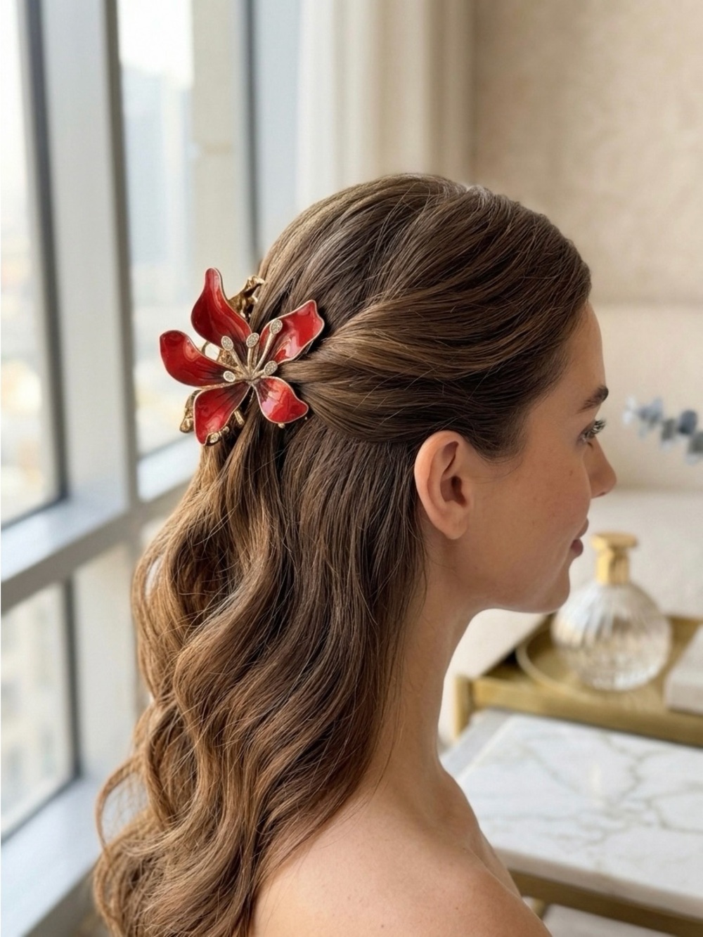 Elegant Flower Claw Clip